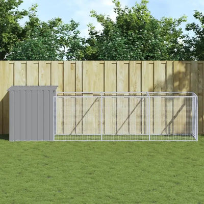 Niche Chien Acier Galvanisé Chenil Extensible 110x405x110 cm
