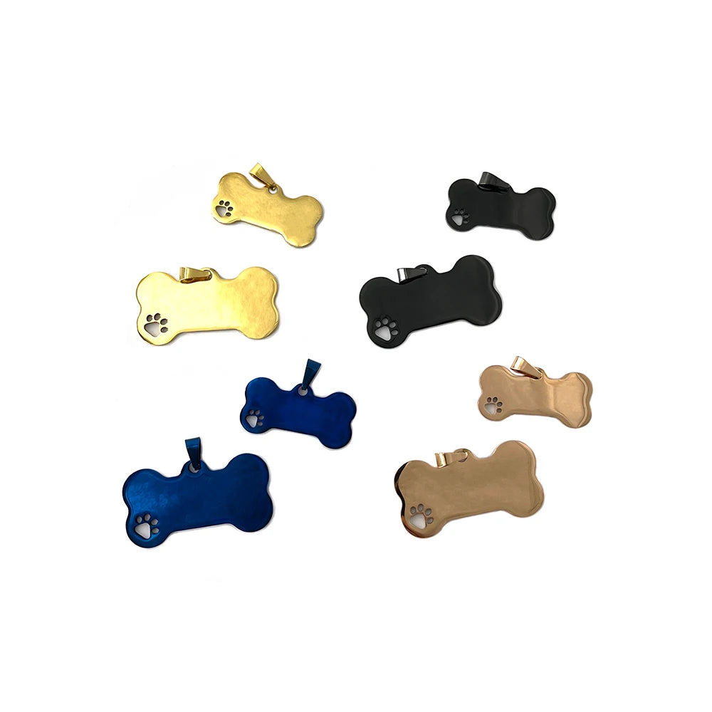 Lot de 5 Médailles Gravées Vierges pour Chien