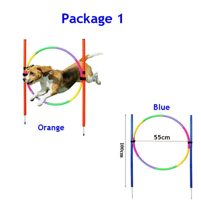 Set d'Obstacles d'Agility pour Chien Cerceau Barre Slalom