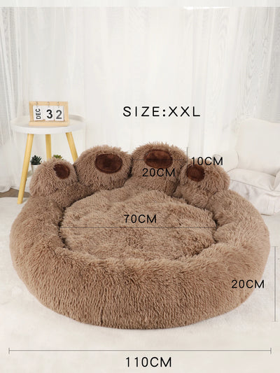 Lit Rond pour Grand Chien Forme Patte d'Ours 110 cm