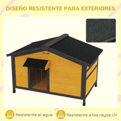 Niche Chien PawHut Bois Massif 97x72x65 cm