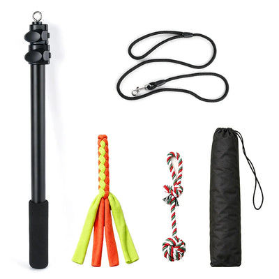 Flirt Pole Chien Réglable 42-100 cm Deux Jouets Corde