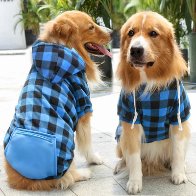 Manteau Réversible à Carreaux Chien Grande Taille