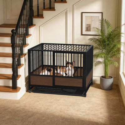 Cage pour Chien Empilable 2 en 1 sur Roulettes
