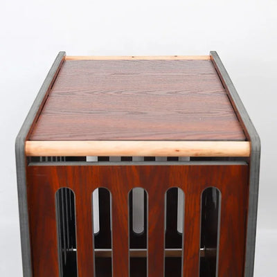 Niche d'Intérieur en Bois pour Chien Meuble à Porte Lattée