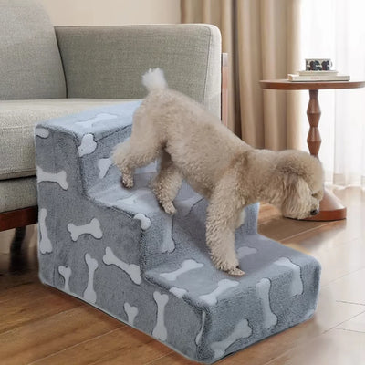 Escalier pour Chien Polaire Motif Os 3 ou 4 Marches