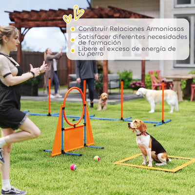 Kit d'Agility PawHut 6 Pièces Slalom et Sauts pour Chien