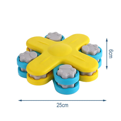 Jouet Interactif Chien Plateau Rotatif Jaune Cachette Friandises