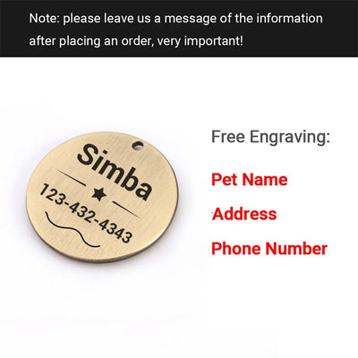 Médaille Adresse Personnalisée Gravée pour Chien
