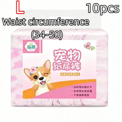 Couche pour Chien Jetable Petit et Moyen Gabarit 10 Pièces