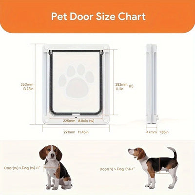 Porte pour Chien ABS Verrouillable 4 Modes Petite Taille