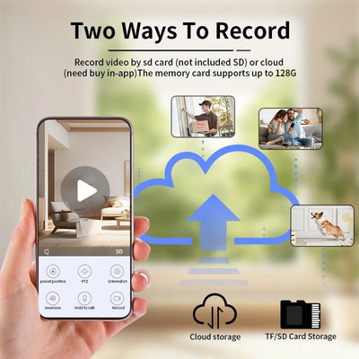 Caméra pour Chien 4K 8MP WiFi Panoramique Audio Bidirectionnel