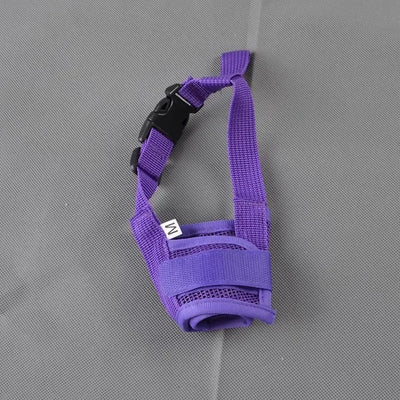Muselière Chien Nylon Réglable Anti-Morsure Clip Rapide