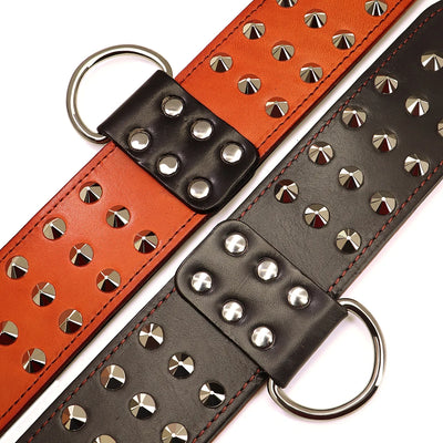 Collier Cuir Clouté Large 5 cm Gros Chien Rottweiler Pitbull