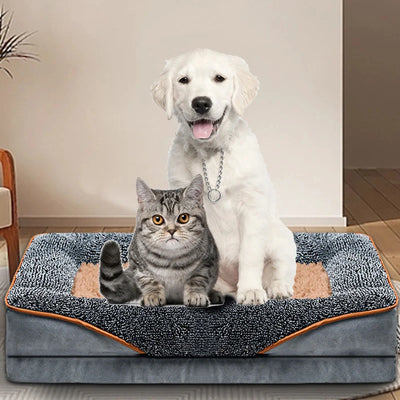 Canapé pour Chien Déhoussable Mousse Épaisse 120 x 80 cm