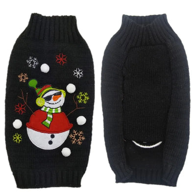 Pull de Noël Col Roulé Petit et Moyen Chien