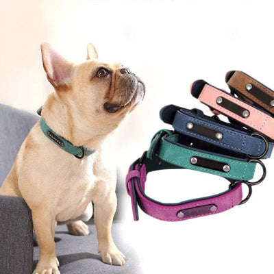 Collier Cuir Gravé Personnalisé Grand Chien