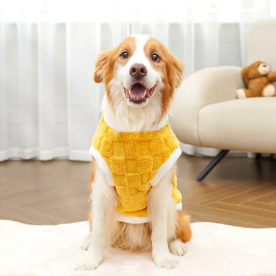 Manteau Flanelle Douce Gaufrée pour Chien Moyen à Grand