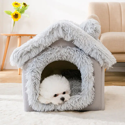Niche d'Intérieur pour Chien Moelleuse à Toit Doux 6 Coloris