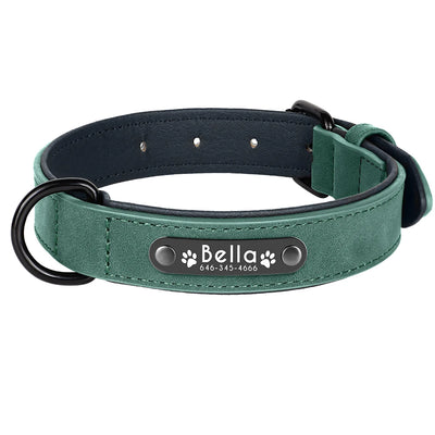 Collier Cuir Personnalisé Plaque Gravée Grand Chien