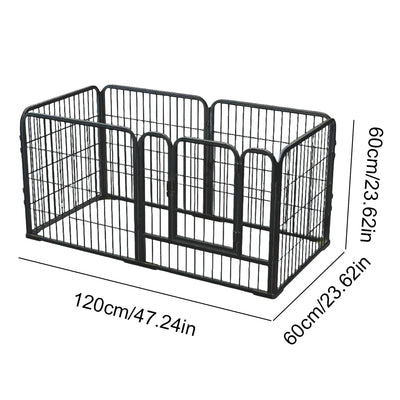 Parc pour Chien Pliable 6 Panneaux Acier Inoxydable 120 cm