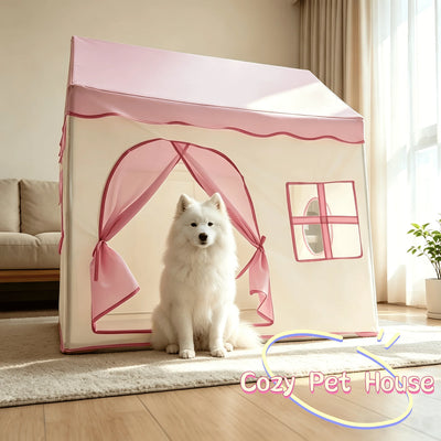 Tente pour Chien Grande Taille Niche Pliable Portes Enroulables