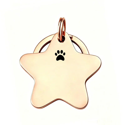 Médaille d'Identification Étoile Gravée pour Chien