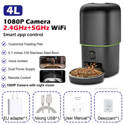 Distributeur de Croquettes Caméra Full HD WiFi 5 GHz