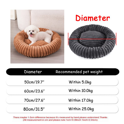 Panier Rond Moelleux pour Chien de 40 à 90 cm 22 Coloris