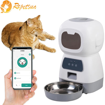 Distributeur de Croquettes WiFi 3,5 L Enregistreur Vocal