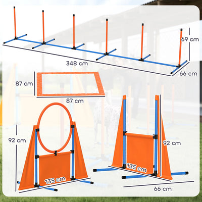 Kit d'Agility PawHut 6 Pièces Slalom et Sauts pour Chien