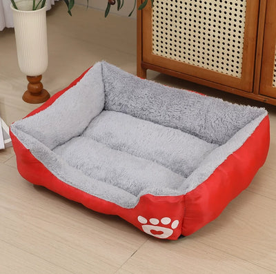 Canapé pour Chien Carré Doux Lavable Chaud d'Hiver