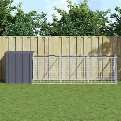 Niche Chien Acier Galvanisé Chenil Extensible 110x405x110 cm