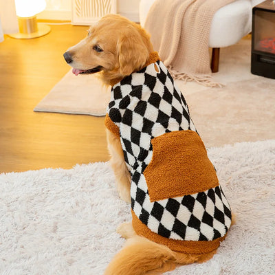 Manteau Sherpa Damier Grande Taille Gros Chien