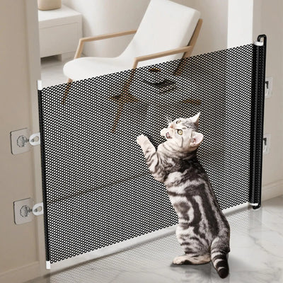 Barrière Chien Rétractable Sans Perçage Porte Couloir Chat