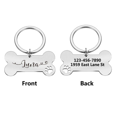 Médaille Ligne Ondulée Gravée Nom pour Chien