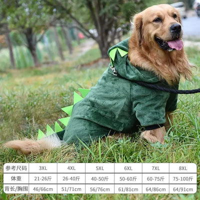 Manteau Dinosaure à Capuche Velours Gros Chien