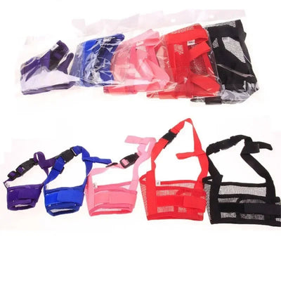 Muselière Chien Nylon Réglable Anti-Morsure Clip Rapide