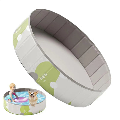 Piscine pour Chien Ronde Pliable 120 cm Gris et Vert