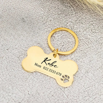 Médaille Gravée en Os Inox pour Chien