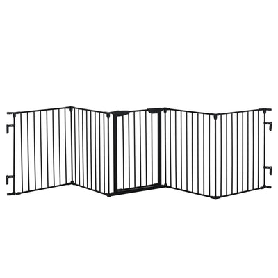 Barrière pour Chien 5 Panneaux 300 cm Verrouillage Automatique