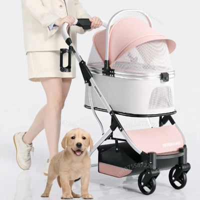 Poussette pour Chien Légère Pliable à Nacelle Amovible