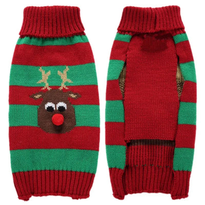 Pull de Noël Col Roulé Petit et Moyen Chien