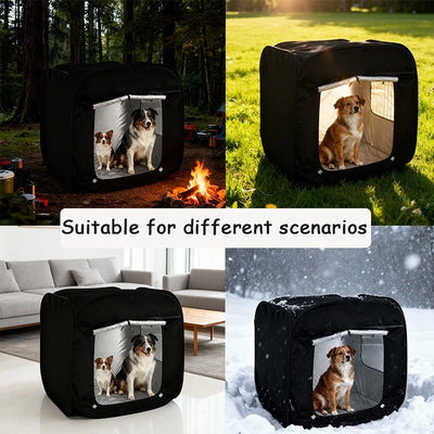 Tente pour Chien Pop-Up Grande Taille Niche Pliable Coupe-Vent