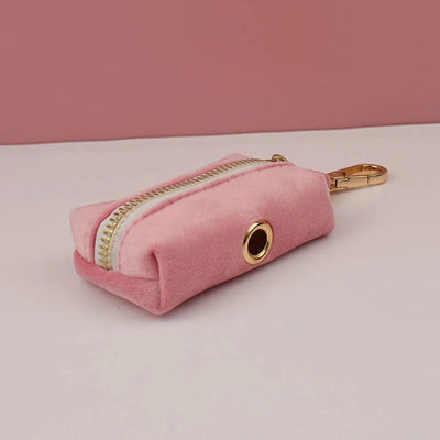 Collier et Laisse Velours Rose Harnais Assorti Chien