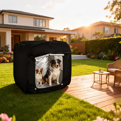 Tente pour Chien Pop-Up Grande Taille Niche Pliable Coupe-Vent