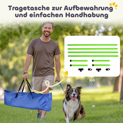 Kit d'Agility Chien 4 Obstacles Réglables avec Sac