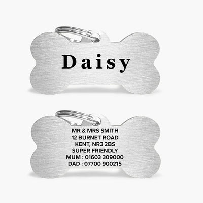 Médaille Gravée en Os Laiton et Acier pour Chien