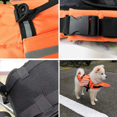 Gilet de Sauvetage pour Chien Réfléchissant avec Mentonnière