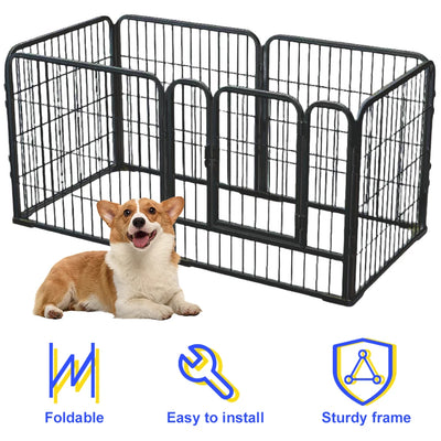 Parc pour Chien Pliable 6 Panneaux Acier Inoxydable 120 cm